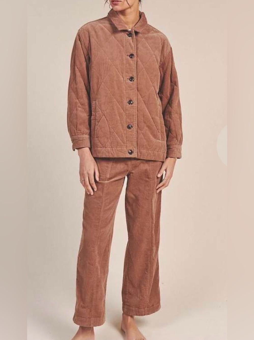 Trovata Betty Reversible Corduroy Jacket - Fawn